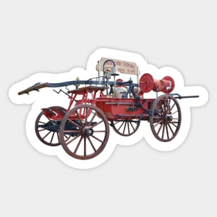 Vintage Horse Drawn Hand Operated Fire Pump Sticker